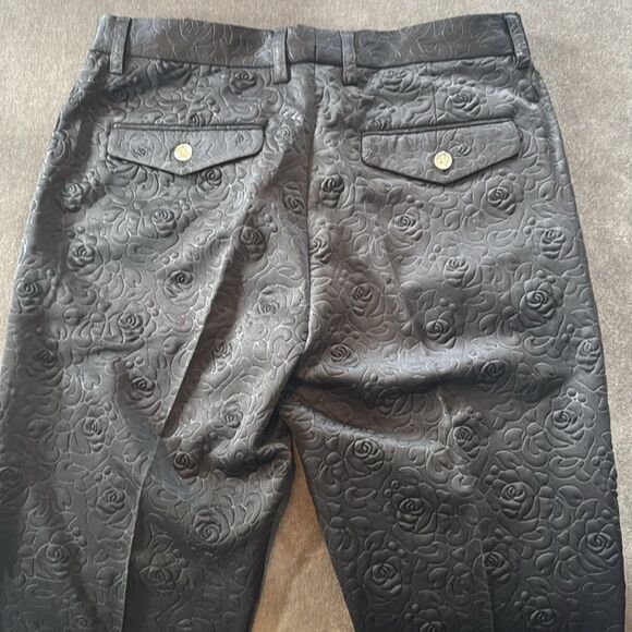 Men’s Black Floral Suit Tuxedo 3 Piece Shawl Lapel Size 34 Jacket 31 Pants NWT - Picture 14 of 15